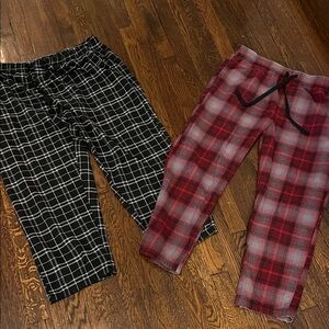 Two pair flannel pajama pants fits large to extra large or size 12 to 16